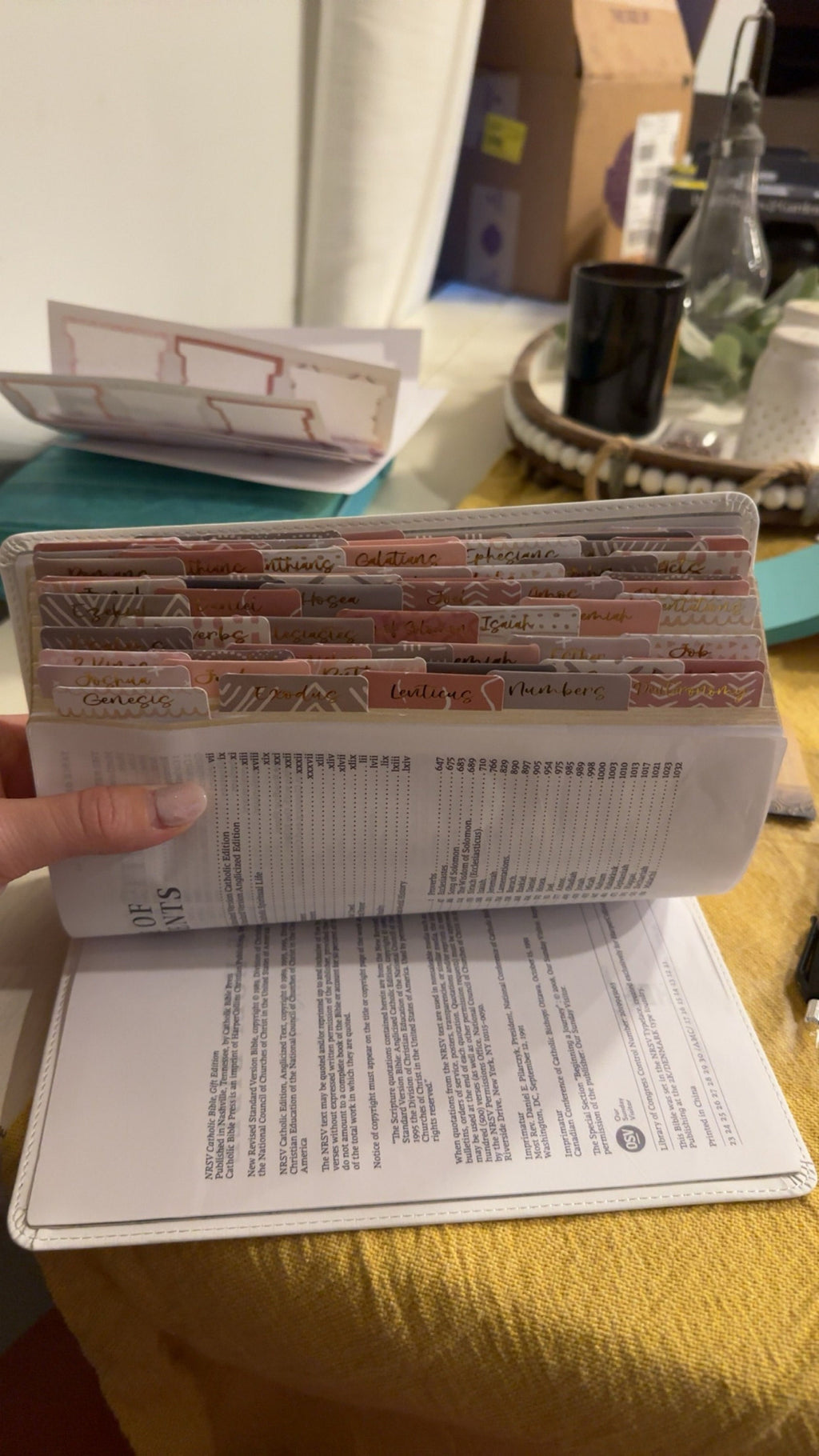 Bible Tabs | Laminated Bible Tabs | Tabs for the Bible | Pretty Bible Tab | Gifts for Christian Women | Bible Index Tabs with Gold Letters