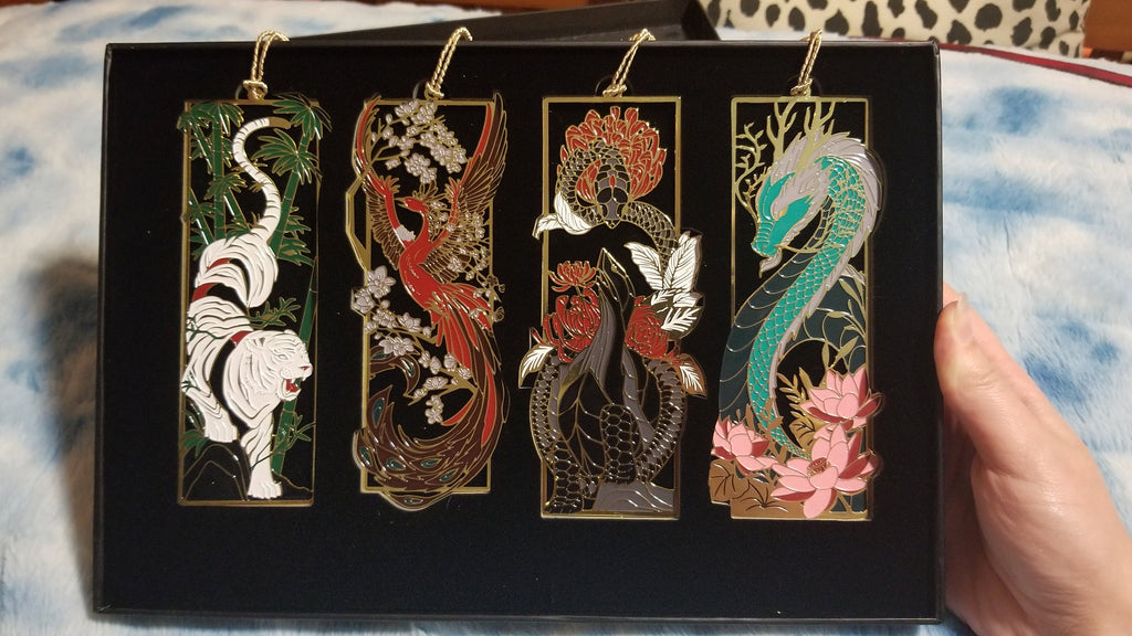 The Four Guardians Metal Bookmark Box Set | Book Lover Gift | Fantasy Collector Set | Limited Edition Mythology Based Design