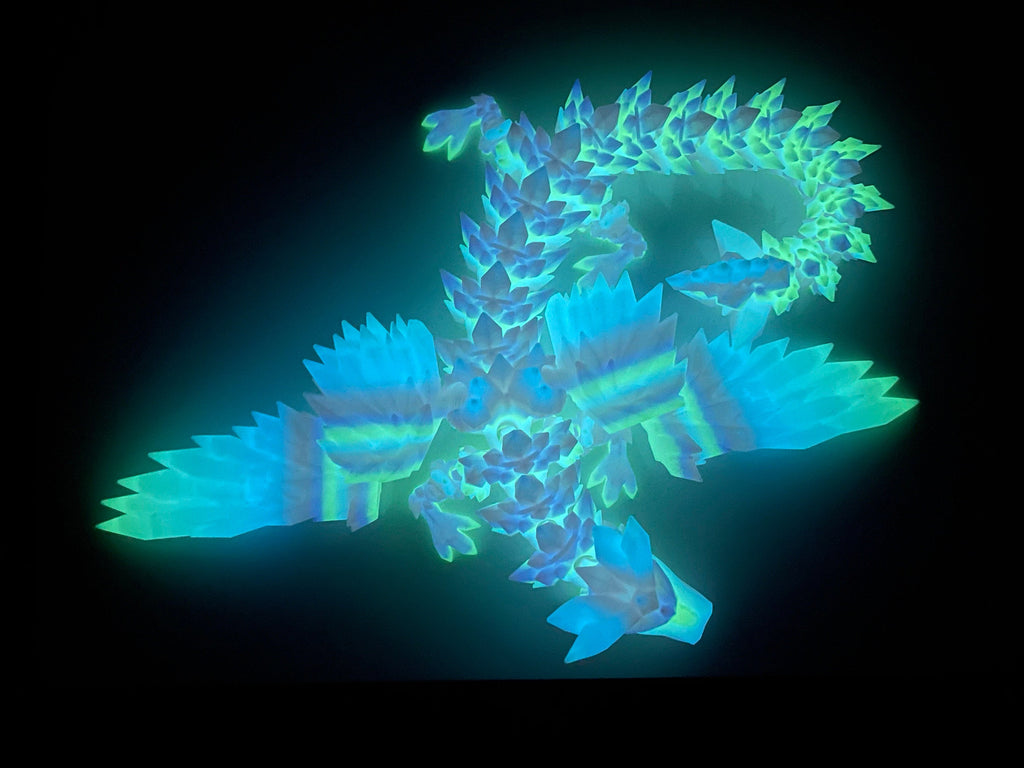 Magic Wing Crystal Dragon Glow In Dark Rainbow 3D Printed Bookshelf Decor Desk Decoration Fidget Sensory Toy Stress Cosplay Fantasy Winged