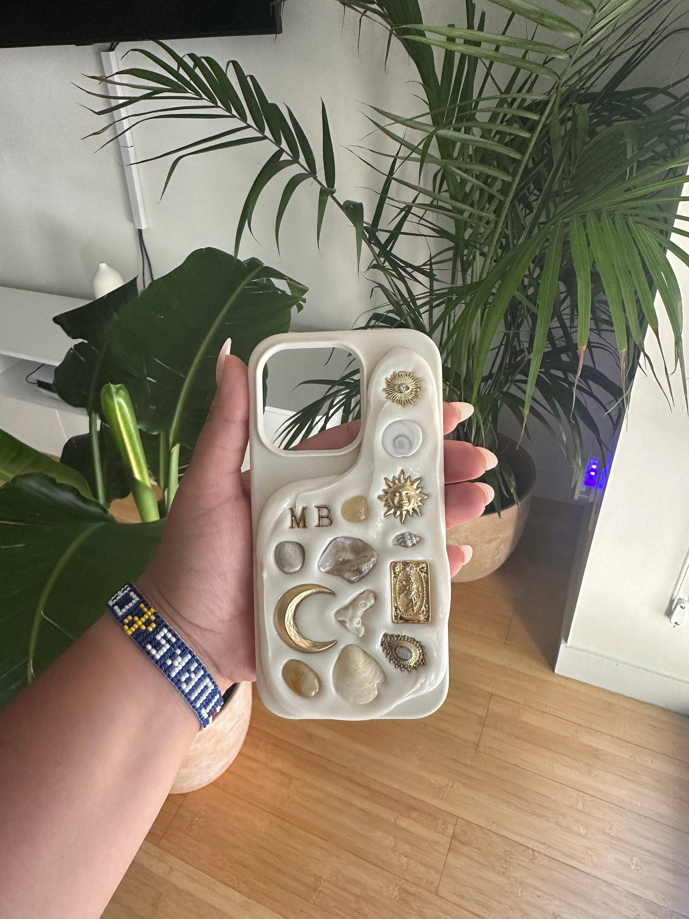 Celestial Shell Stone Mosaic Decoden Phone Case