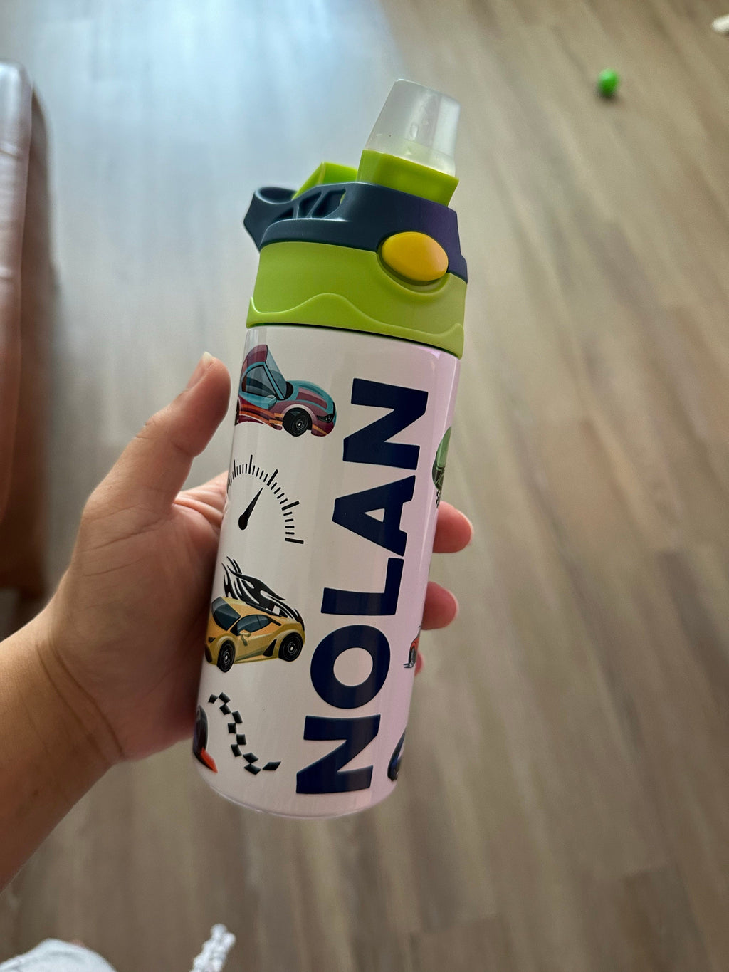 Custom Kids Water Bottle, Personalized Toddler Tumbler with Name, Children Back to School Thermos / Stainless Steel Cup for Boy and Girls