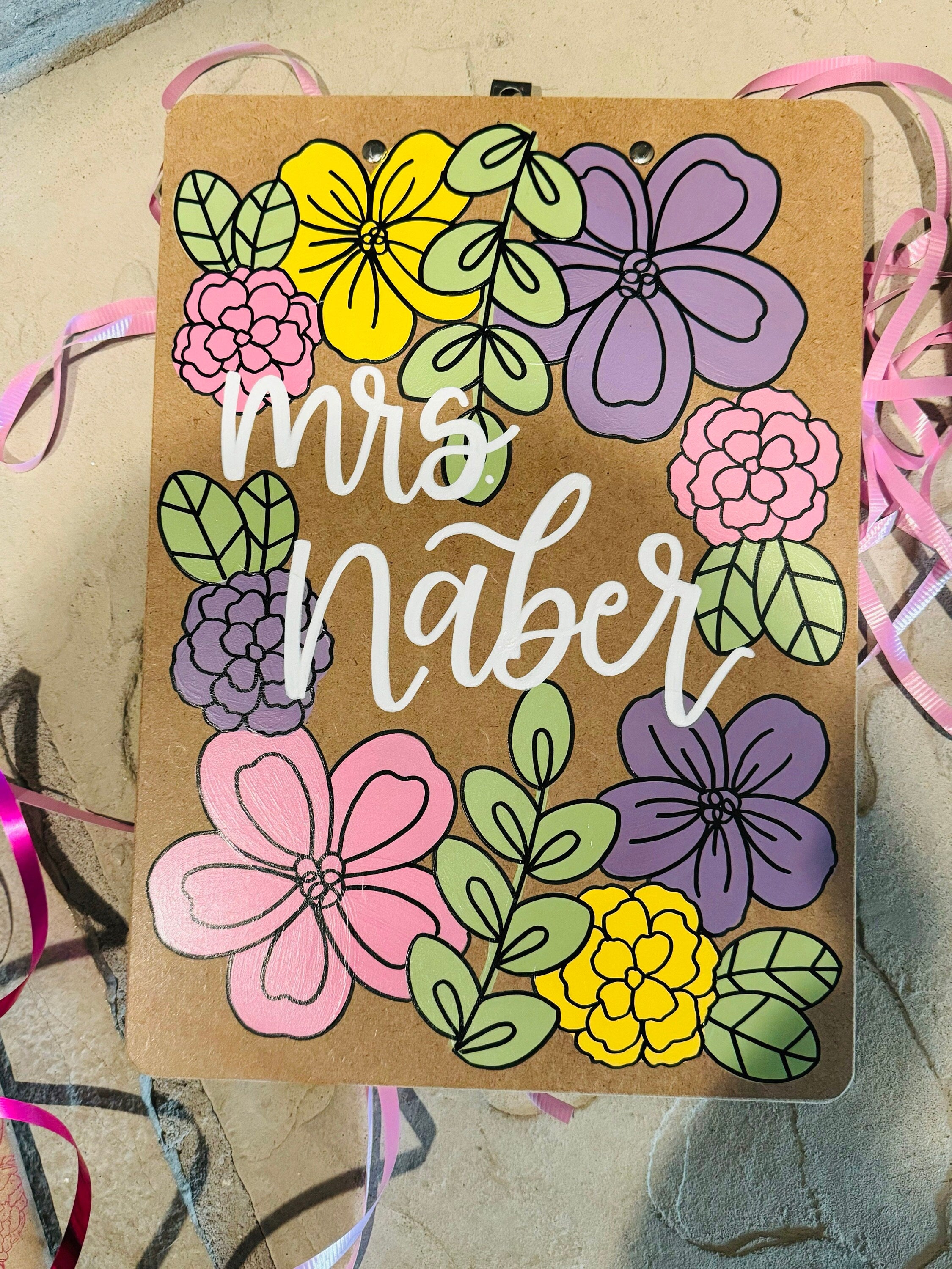 Hand painted Clipboard for Teachers, Hand painted Clipboard for Nurses, Teacher Appreciation Gift, Gift for Student Teacher, Graduation Gift