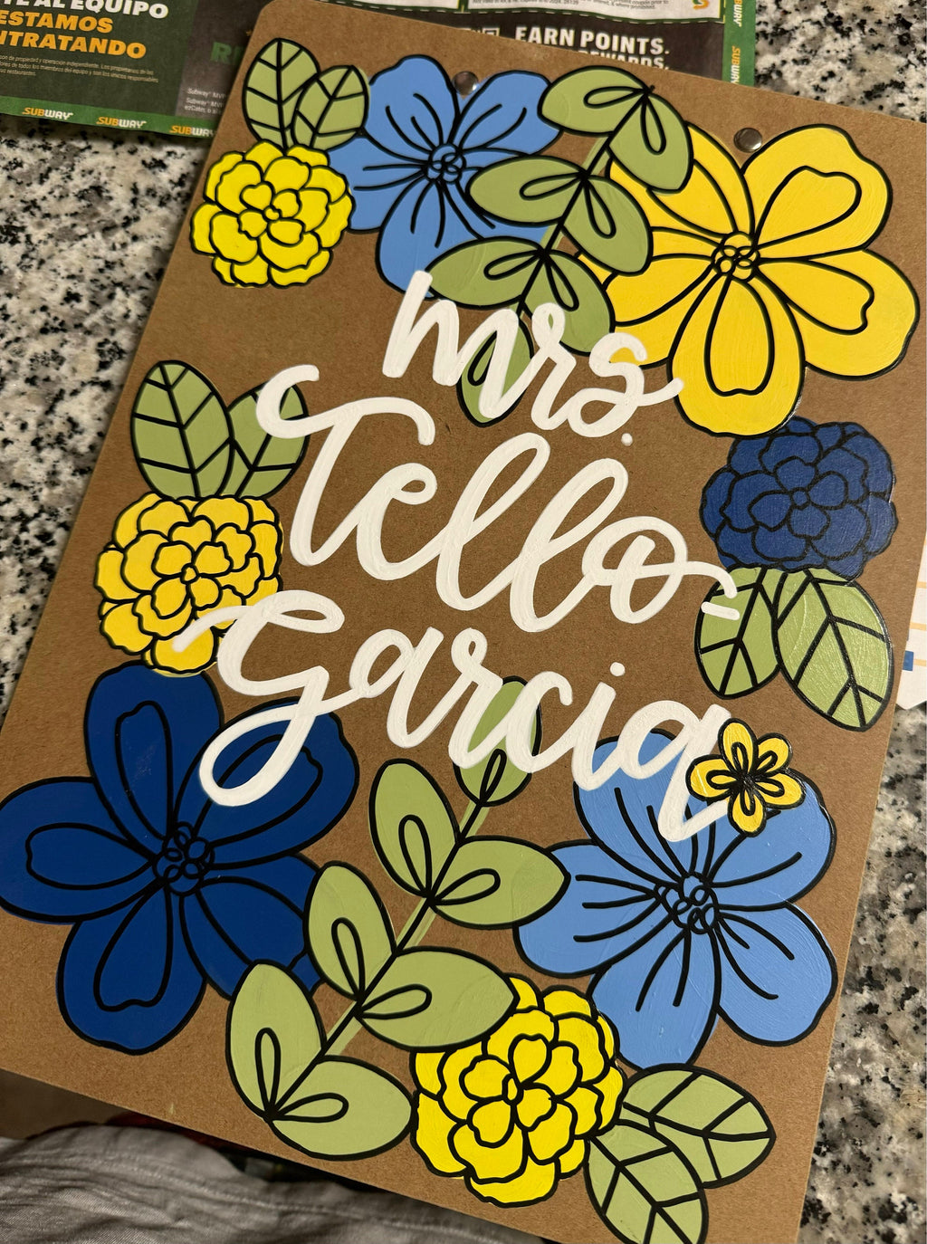 Hand painted Clipboard for Teachers, Hand painted Clipboard for Nurses, Teacher Appreciation Gift, Gift for Student Teacher, Graduation Gift