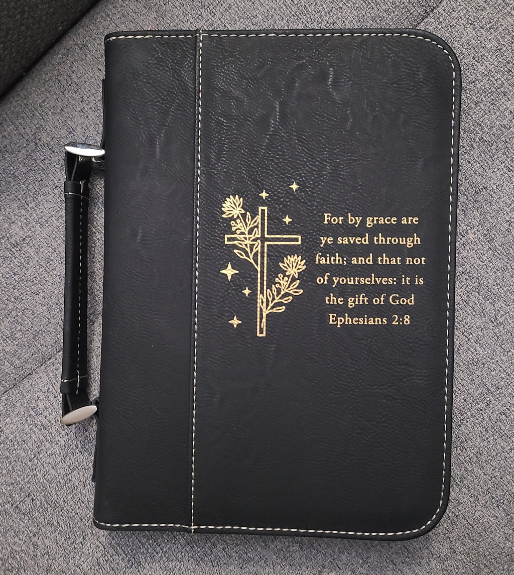 Personalized Bible Cover, Monogram Engraved Leather Bible Cover, Custom Cover For Bible, Religious Gifts, Gifts For Grandma, Christmas Gift