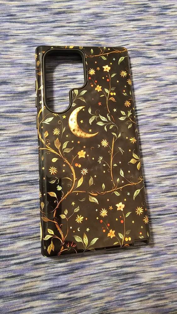 Stained Glass Celestial Moon Phone Case | Stained Glass Effect Stars And Moon Phone Cover iPhone 15 14 13 | Pixel 8 7 | Samsung S24 S23 S22