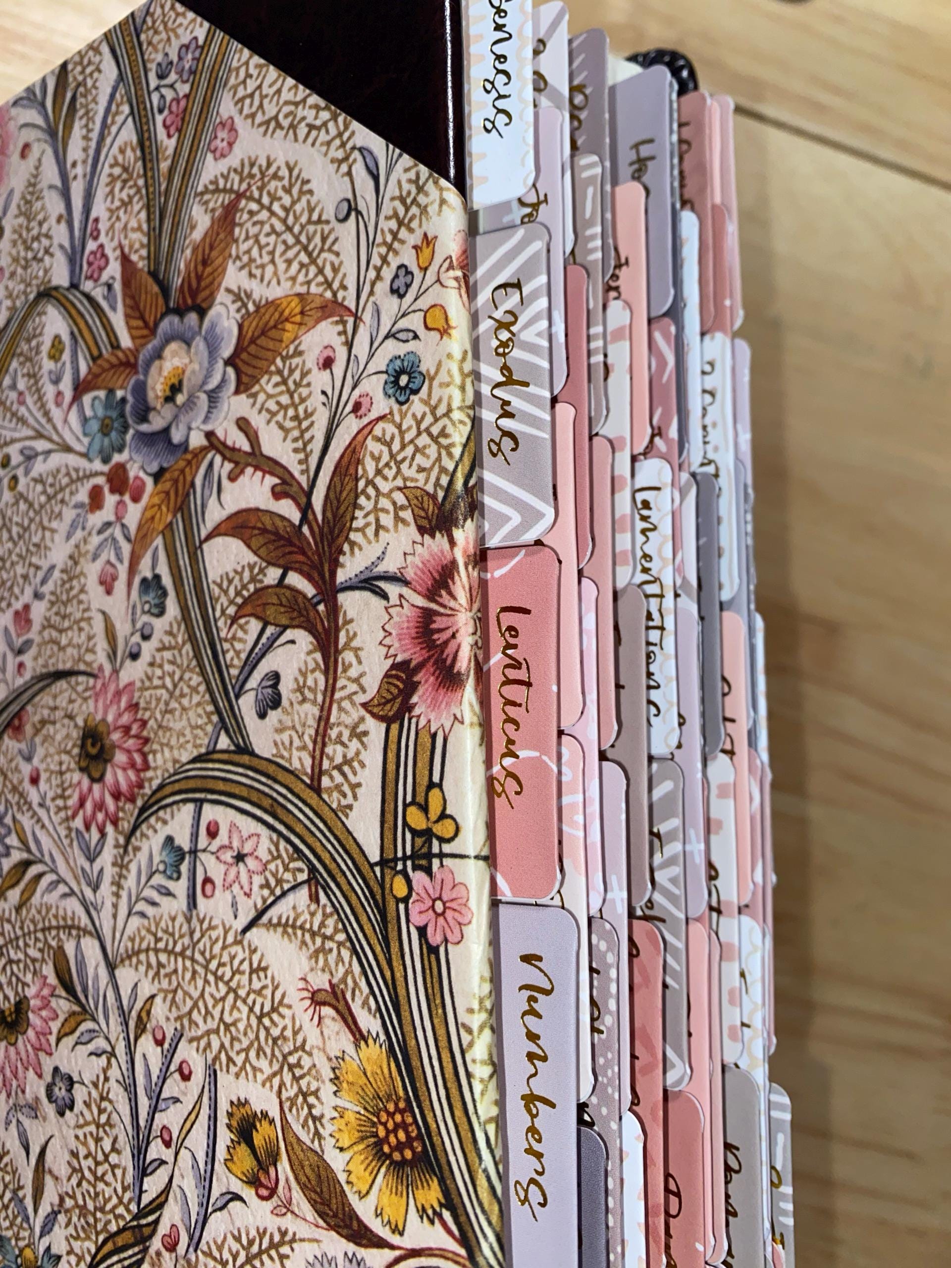 Bible Tabs | Laminated Bible Tabs | Tabs for the Bible | Pretty Bible Tab | Gifts for Christian Women | Bible Index Tabs with Gold Letters