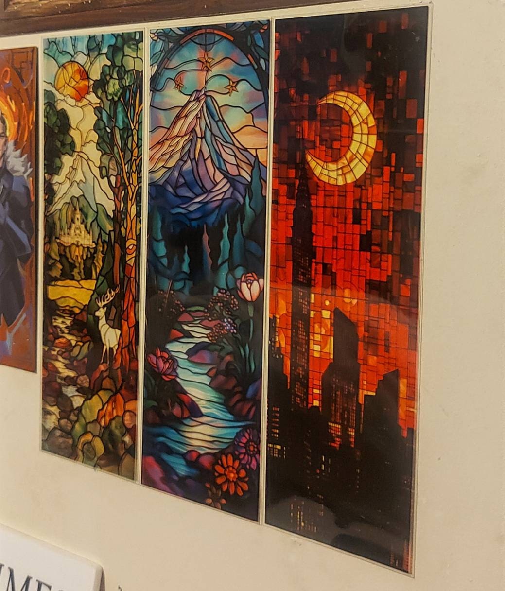 Velaris, Terrasen, Lunathion Trio Stained Glass Bookmarks (Transparent Bookmark, Stained Glass Night Court, Fantasy Book Reader Gift)