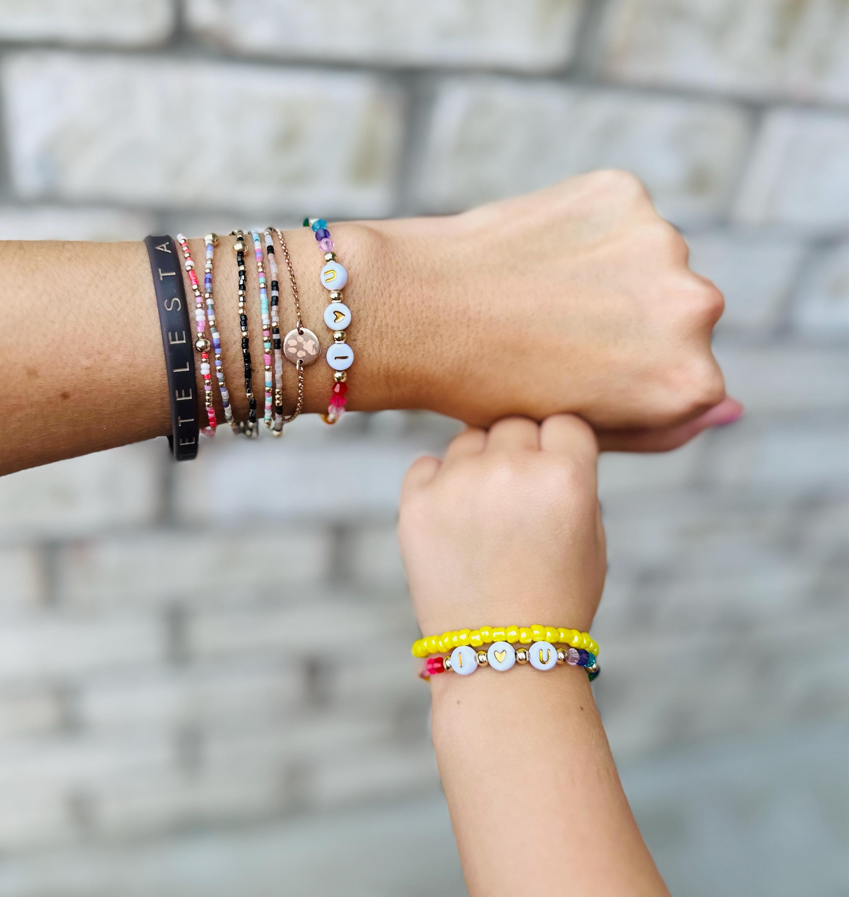 first day of school bracelet set | kindergarten bracelet | mommy and me bracelet | rainbow bracelet | preschool bracelet | kids bracelet