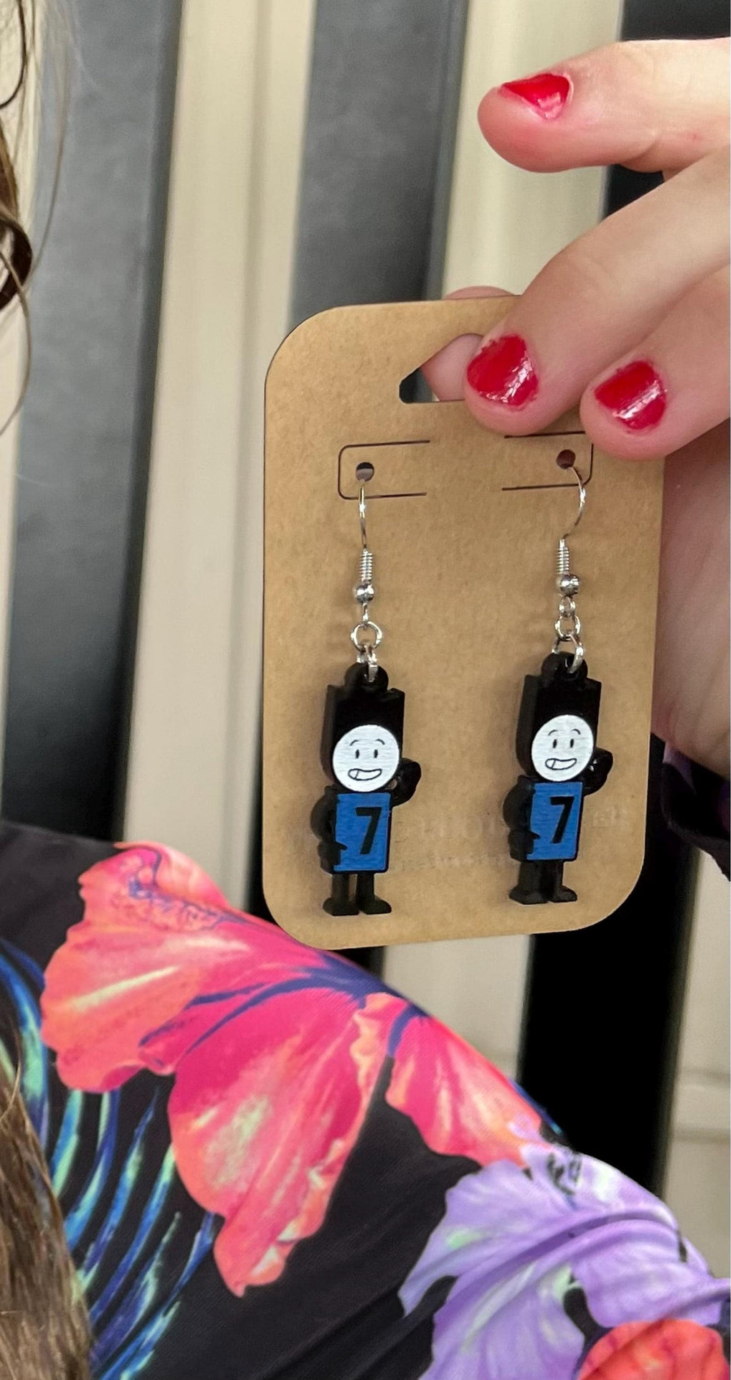 Custom School Mascot/Logo Laser Cut Painted Dangle Earrings | High School | College | Band | Cheer | Booster | Fundraiser