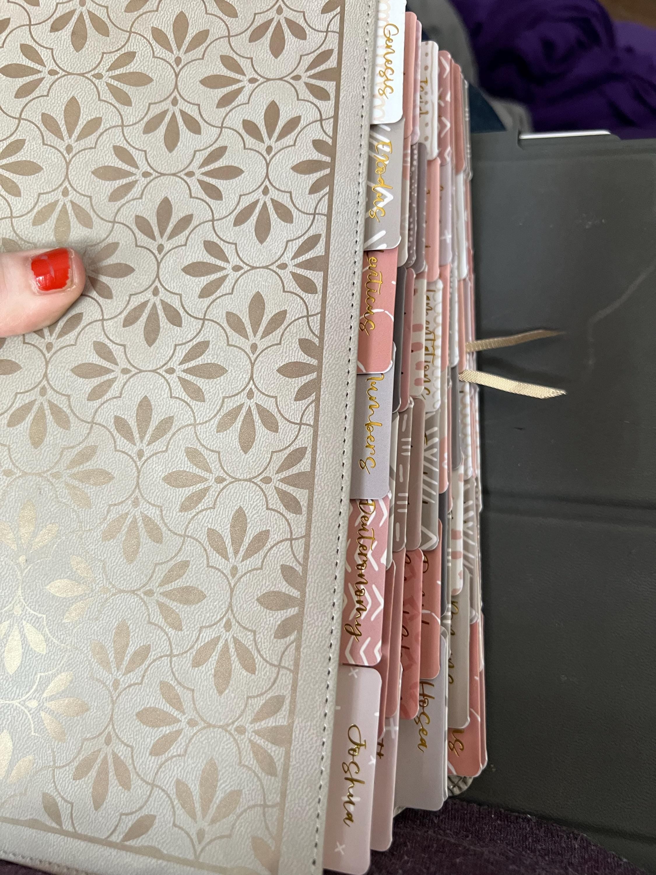 Bible Tabs | Laminated Bible Tabs | Tabs for the Bible | Pretty Bible Tab | Gifts for Christian Women | Bible Index Tabs with Gold Letters