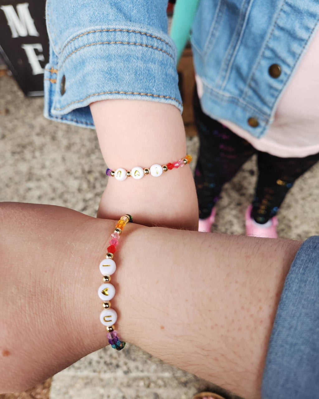 first day of school bracelet set | kindergarten bracelet | mommy and me bracelet | rainbow bracelet | preschool bracelet | kids bracelet