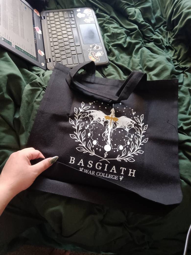 Fourth Wing Tote Bag, Basgiath War College Canvas Bag, Dragon Rider, Bookish Tote Bag Riders Quadrant, Fantasy reader