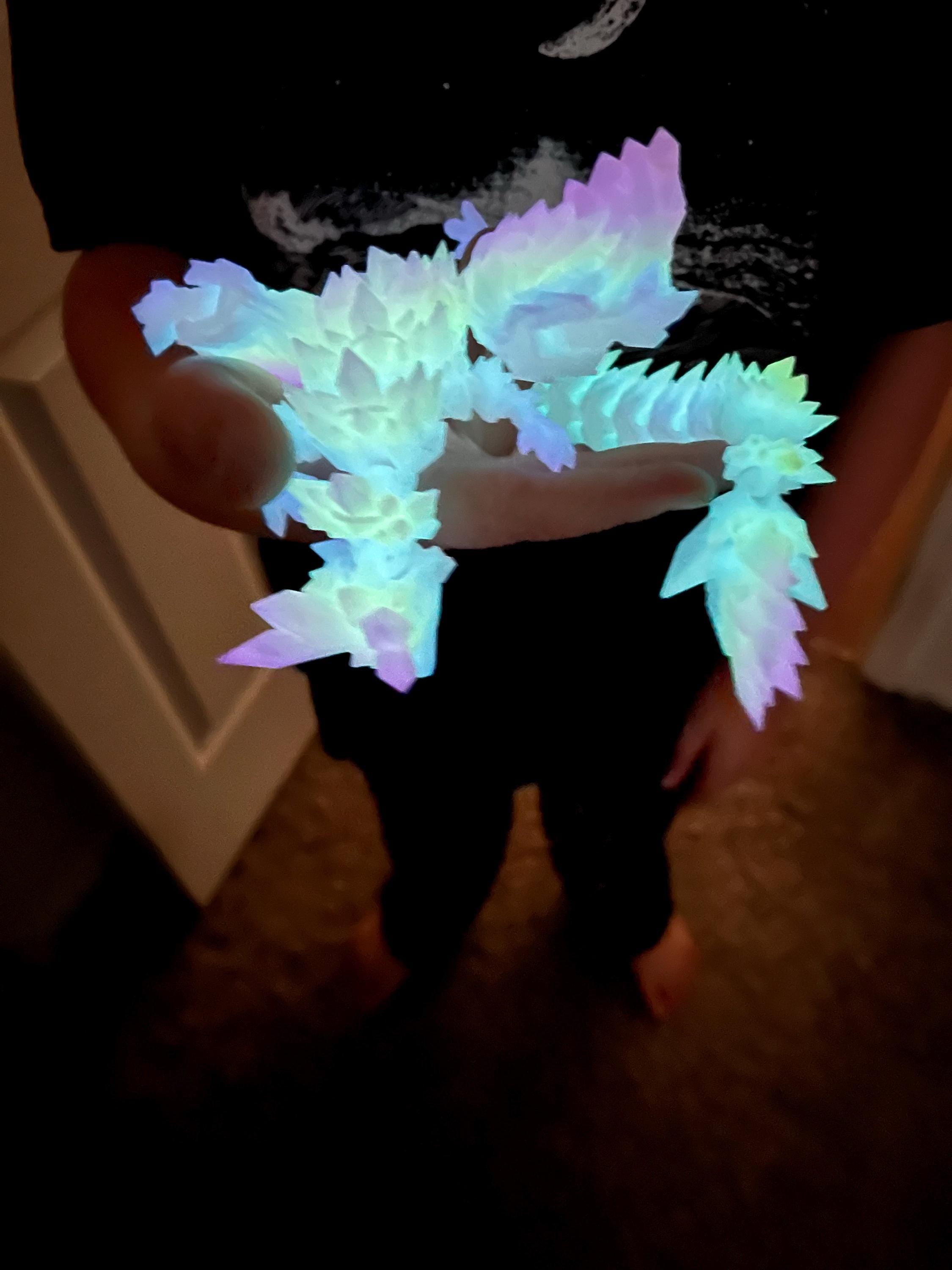 Magic Wing Crystal Dragon Glow In Dark Rainbow 3D Printed Bookshelf Decor Desk Decoration Fidget Sensory Toy Stress Cosplay Fantasy Winged