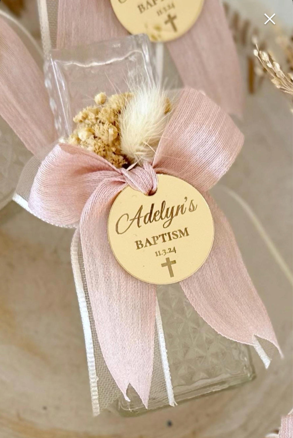 Holy Water Glass Bottle Empty, Religious Gift, Baptism Favor For Girl and Boy, Holy Communion Favor, Blessed Holy Water Bottle, Baptism Gift