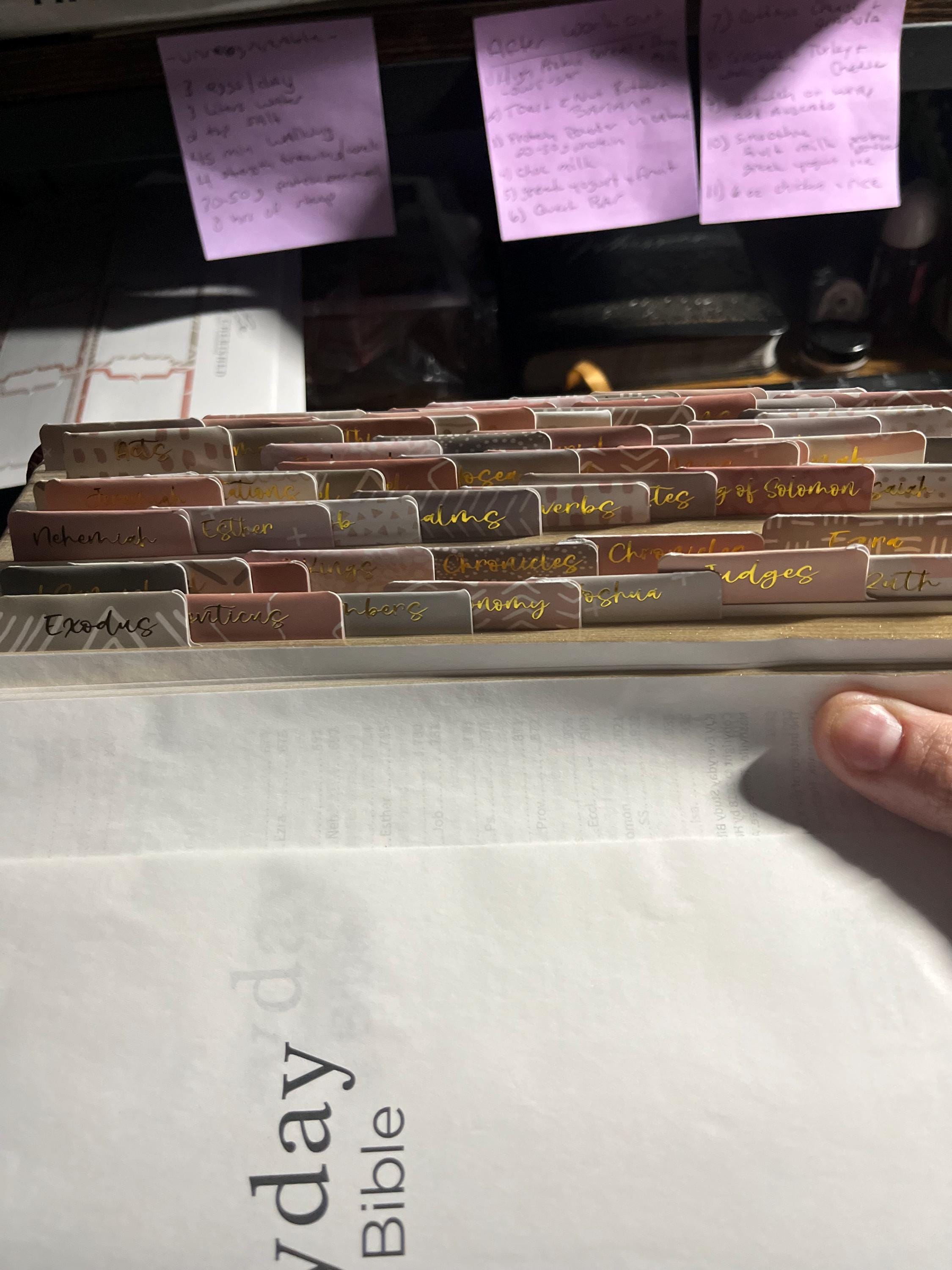 Bible Tabs | Laminated Bible Tabs | Tabs for the Bible | Pretty Bible Tab | Gifts for Christian Women | Bible Index Tabs with Gold Letters