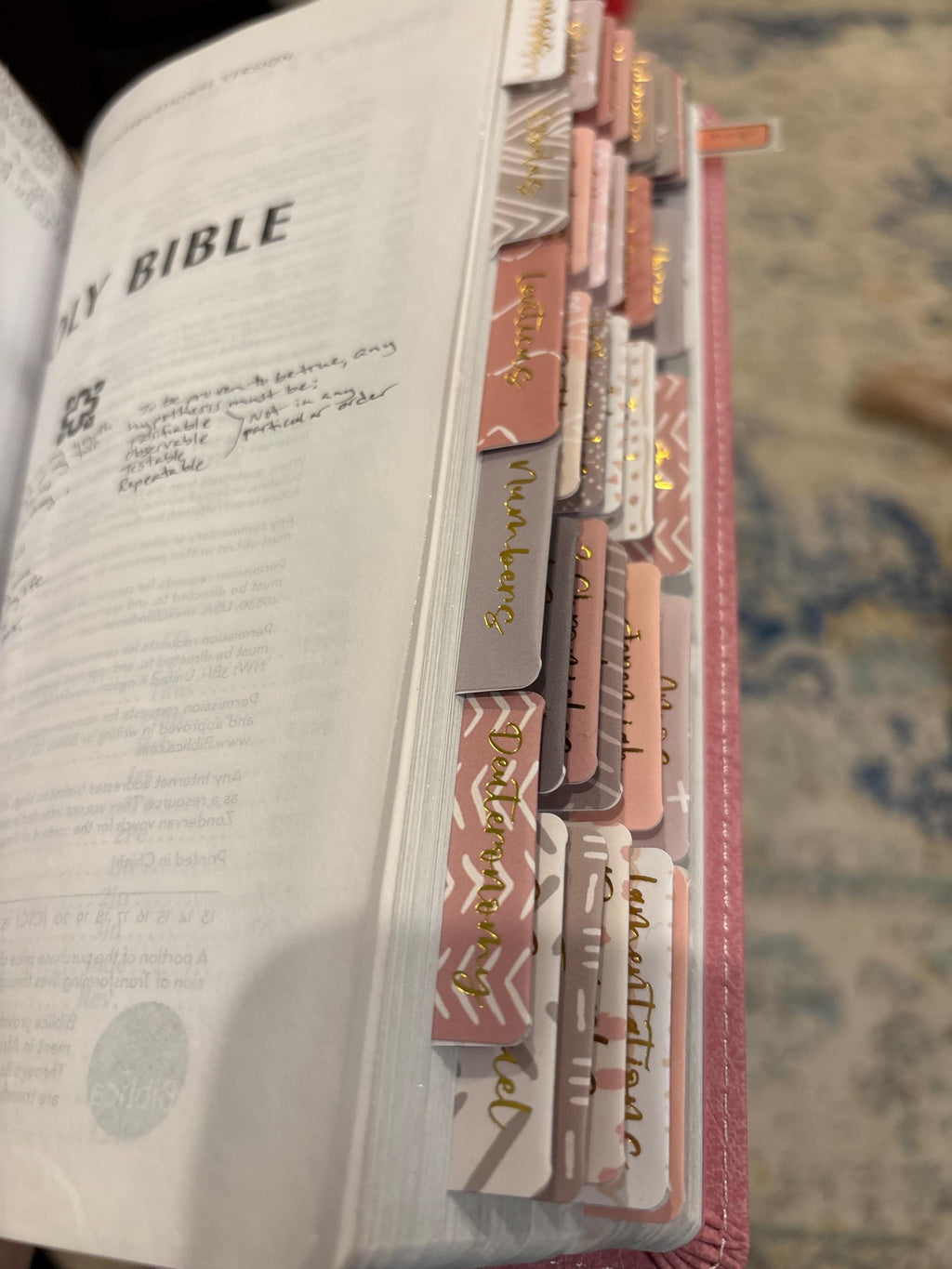 Bible Tabs | Laminated Bible Tabs | Tabs for the Bible | Pretty Bible Tab | Gifts for Christian Women | Bible Index Tabs with Gold Letters