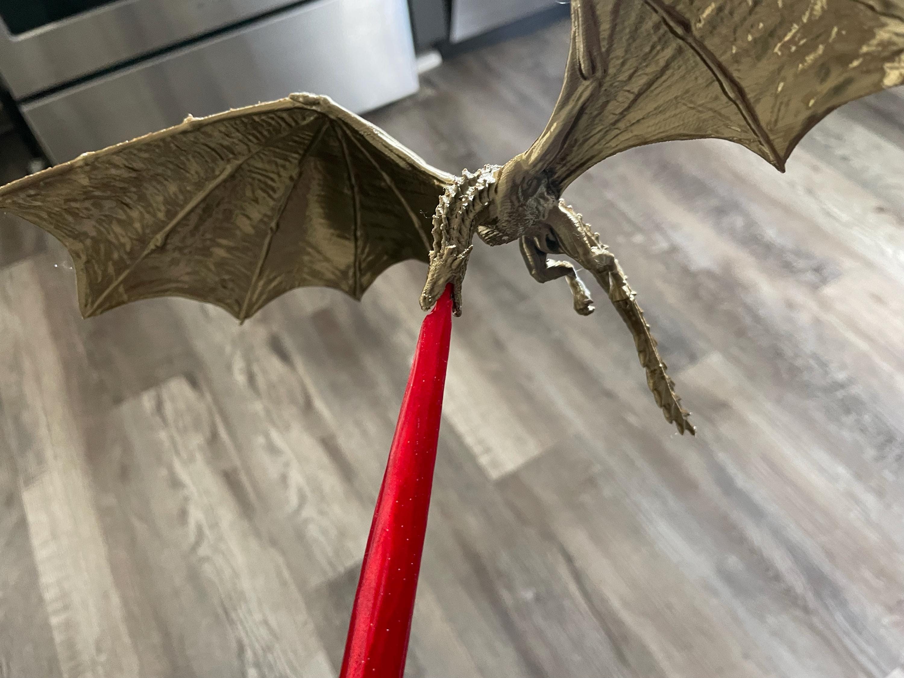 Fly-By Fire Breathing Dragon Bookshelf Decor - Fantasy Display for Dragon Lovers | Dragon Book Shelf Decor | Graduation Gift | Graduate Gift