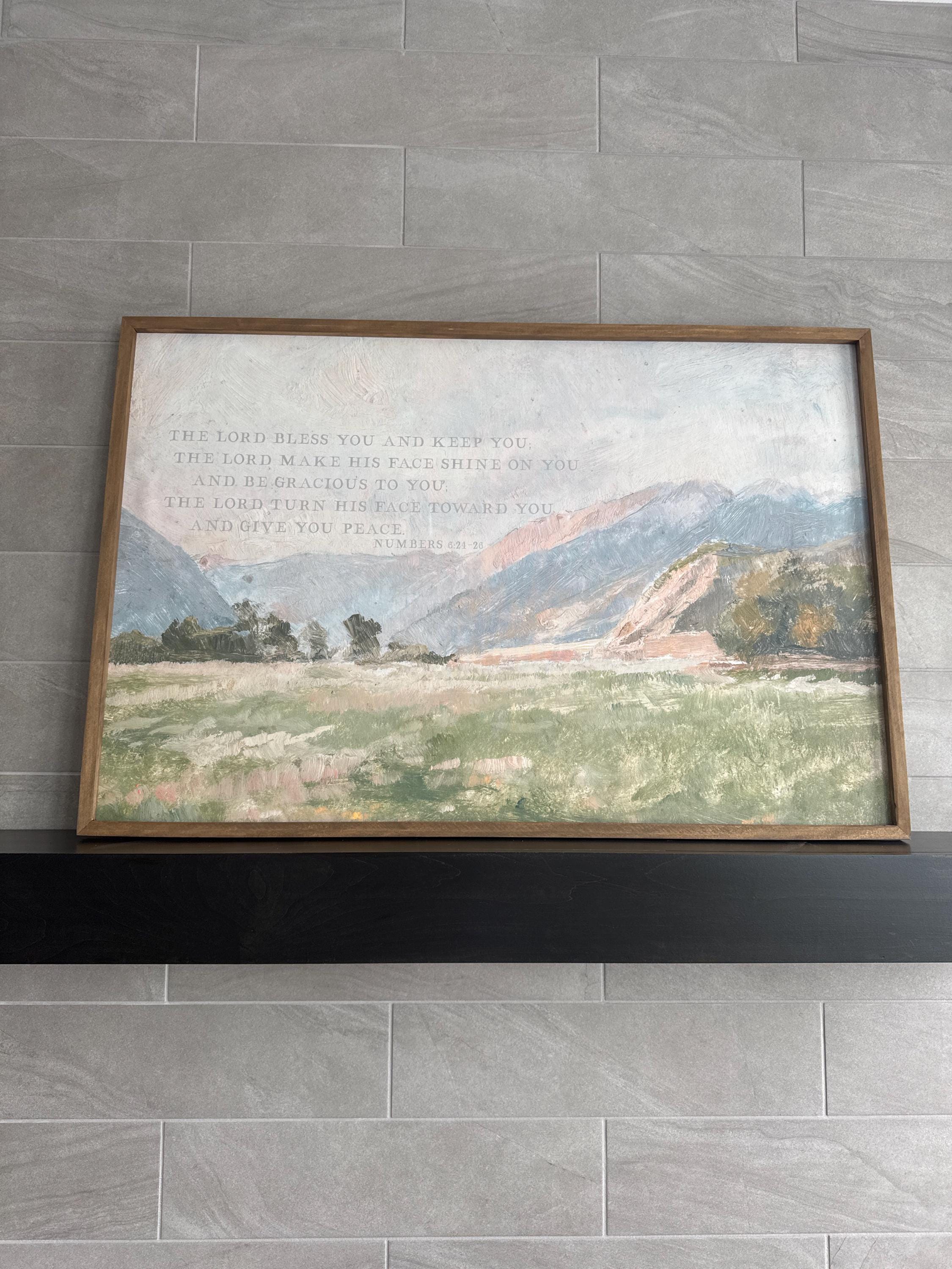 Christian Wall Art | Bible Verse Wall Art | May The Lord Bless You And Keep You | The Blessing Kari Jobe Canvas Wall Art Print  | F570