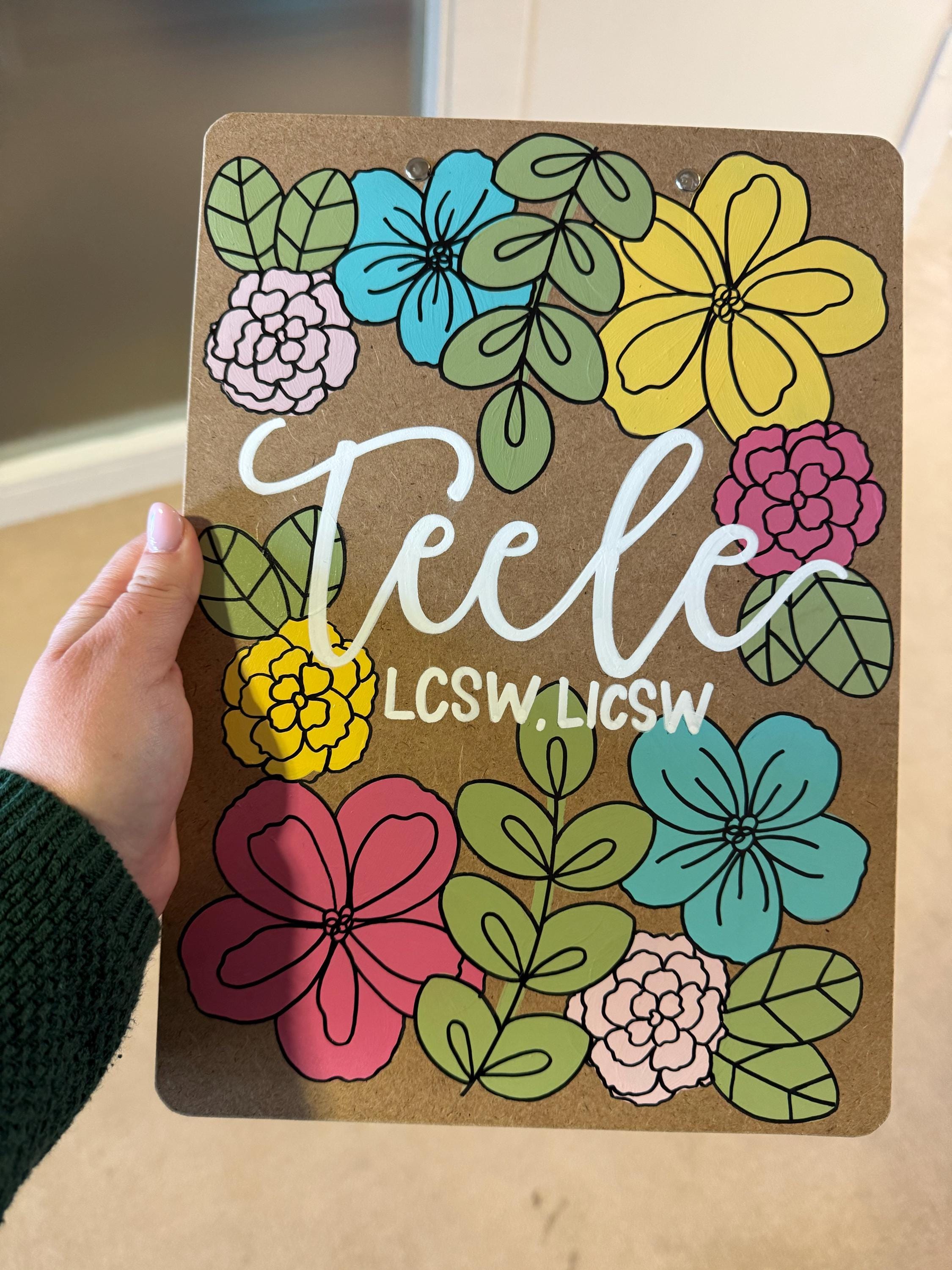 Hand painted Clipboard for Teachers, Hand painted Clipboard for Nurses, Teacher Appreciation Gift, Gift for Student Teacher, Graduation Gift