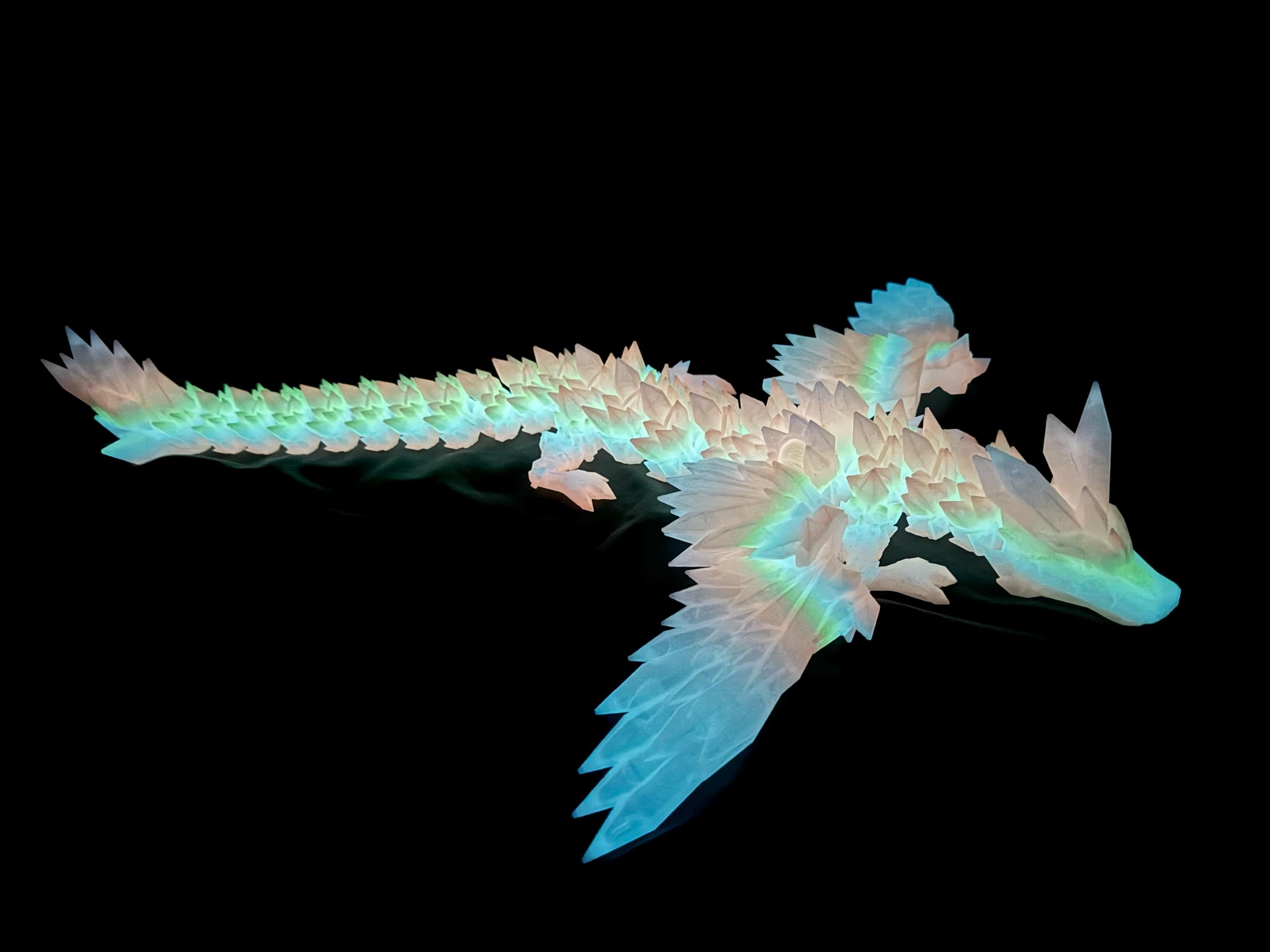 Magic Wing Crystal Dragon Glow In Dark Rainbow 3D Printed Bookshelf Decor Desk Decoration Fidget Sensory Toy Stress Cosplay Fantasy Winged