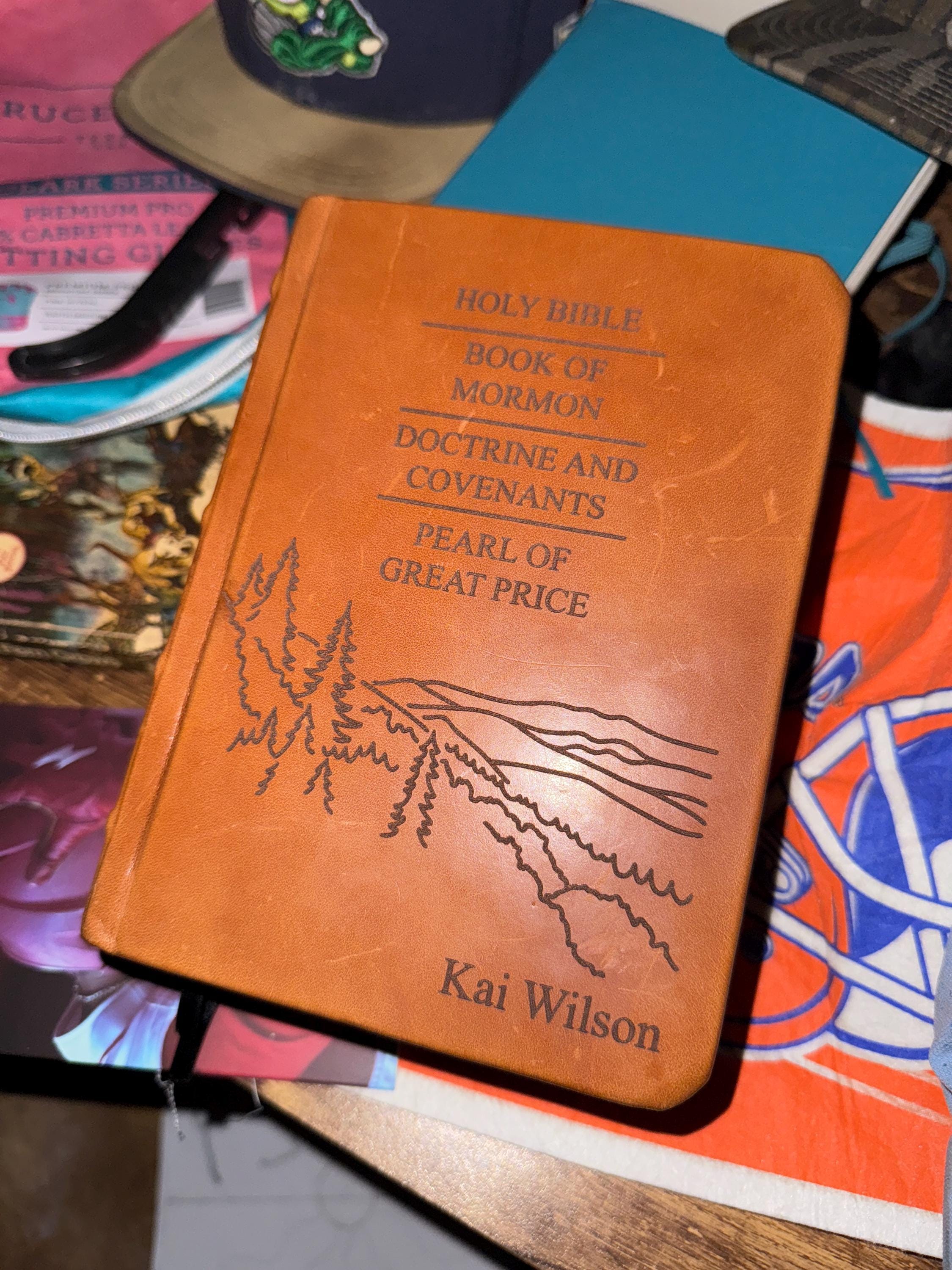 LDS Quad Leather Book of Mormon Triple Combination Holy Bible Leather LDS Scriptures Gift for Missionary Gift Called to Serve Come Follow Me