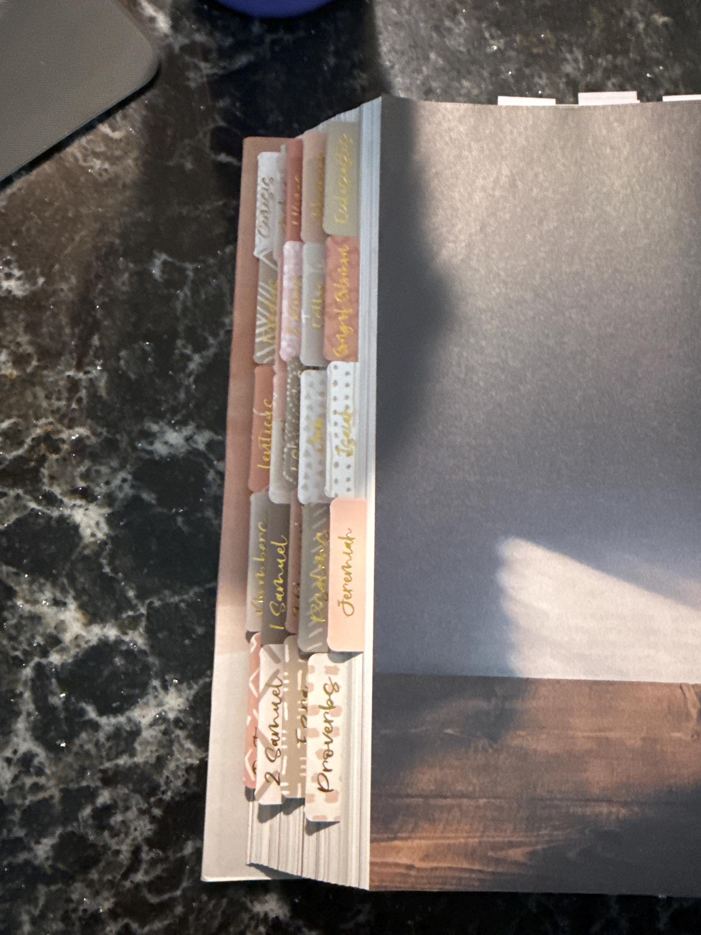 Bible Tabs | Laminated Bible Tabs | Tabs for the Bible | Pretty Bible Tab | Gifts for Christian Women | Bible Index Tabs with Gold Letters