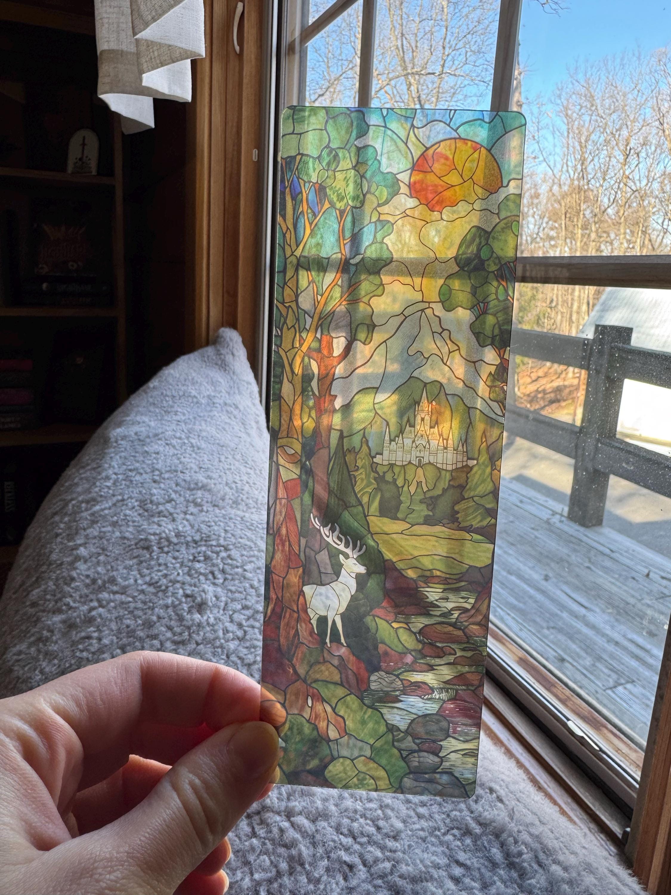 Velaris, Terrasen, Lunathion Trio Stained Glass Bookmarks (Transparent Bookmark, Stained Glass Night Court, Fantasy Book Reader Gift)