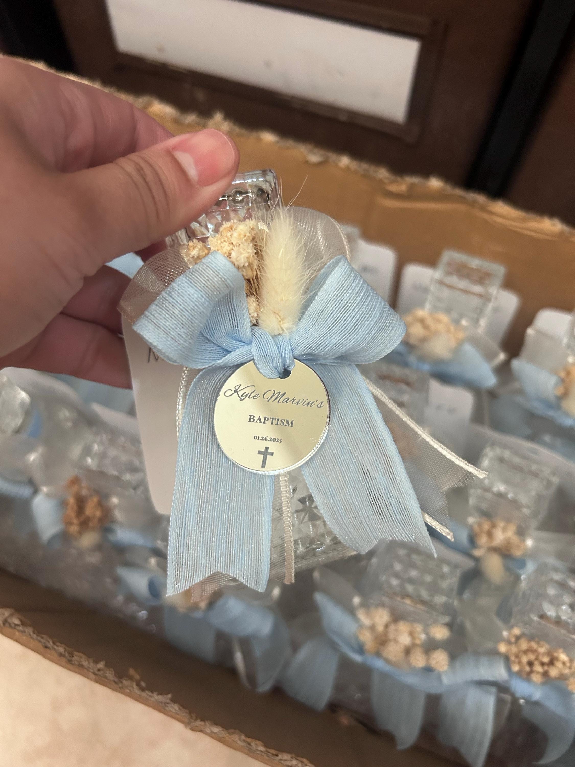 Holy Water Glass Bottle Empty, Religious Gift, Baptism Favor For Girl and Boy, Holy Communion Favor, Blessed Holy Water Bottle, Baptism Gift