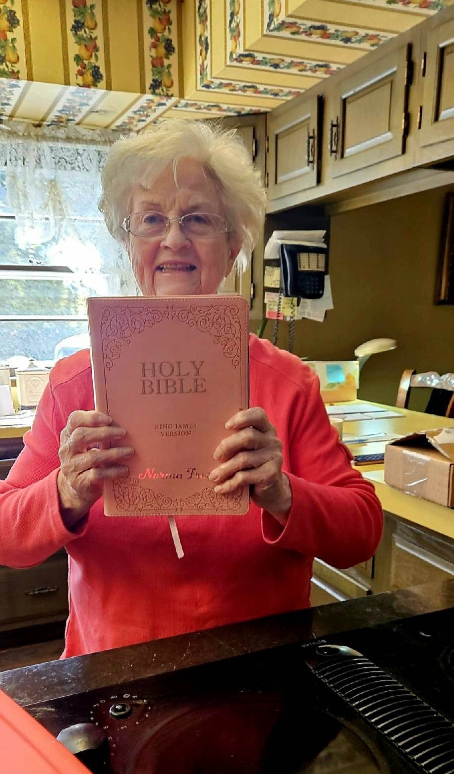 Beautiful KJV Pink Leather Soft Giant Print Bible with Ombre Tabs