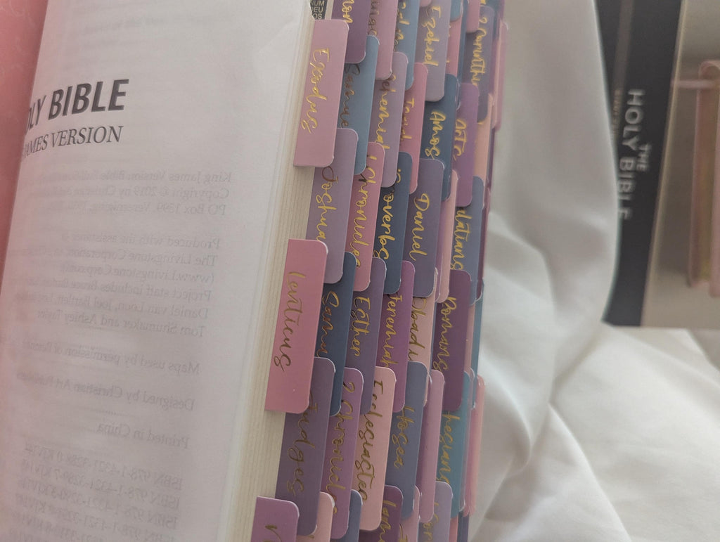 Beautiful KJV Pink LeatherSoft Giant Print Bible with Pink Ombre Tabs and Personalized with Name