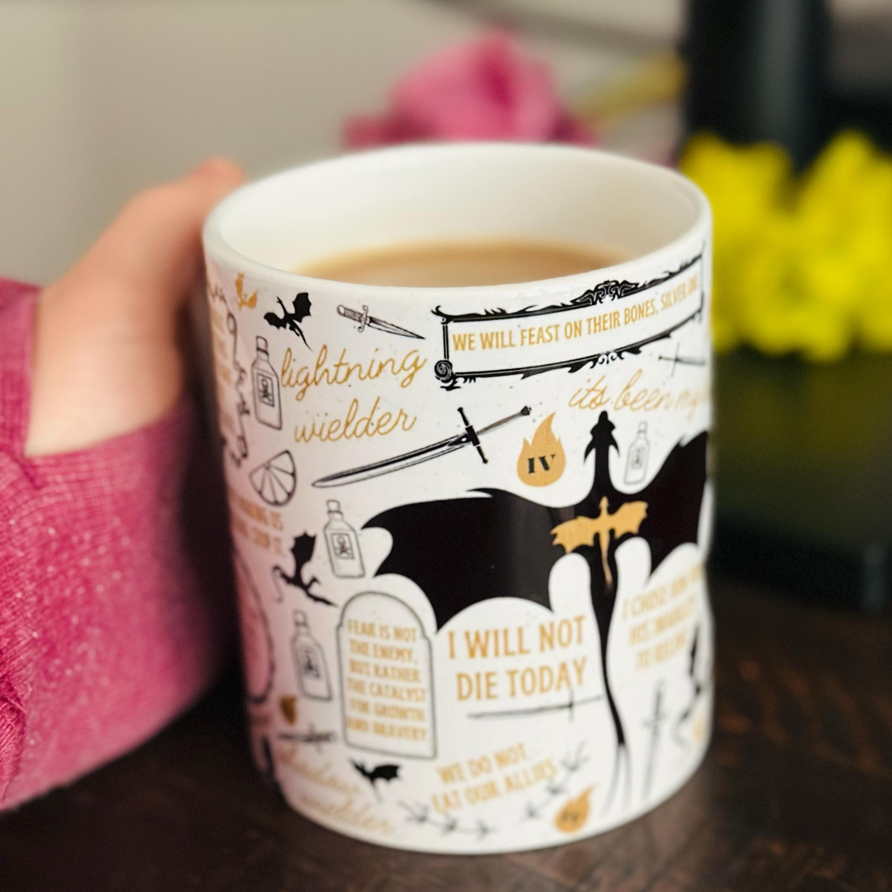 Fourth Wing Quote Mug Fantasy Bookish Gift, Dragon Rider Coffee Cup, Basgiath War College Merch, Violet Sorrengail and Xaden Riorson Fan