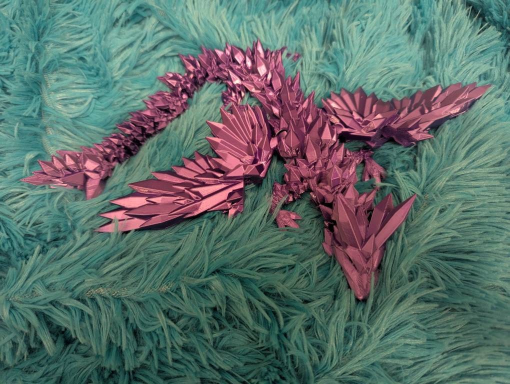 Magic Wing Crystal Dragon Glow In Dark Rainbow 3D Printed Bookshelf Decor Desk Decoration Fidget Sensory Toy Stress Cosplay Fantasy Winged