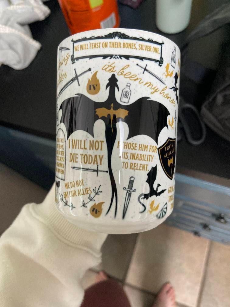 Fourth Wing Quote Mug Fantasy Bookish Gift, Dragon Rider Coffee Cup, Basgiath War College Merch, Violet Sorrengail and Xaden Riorson Fan