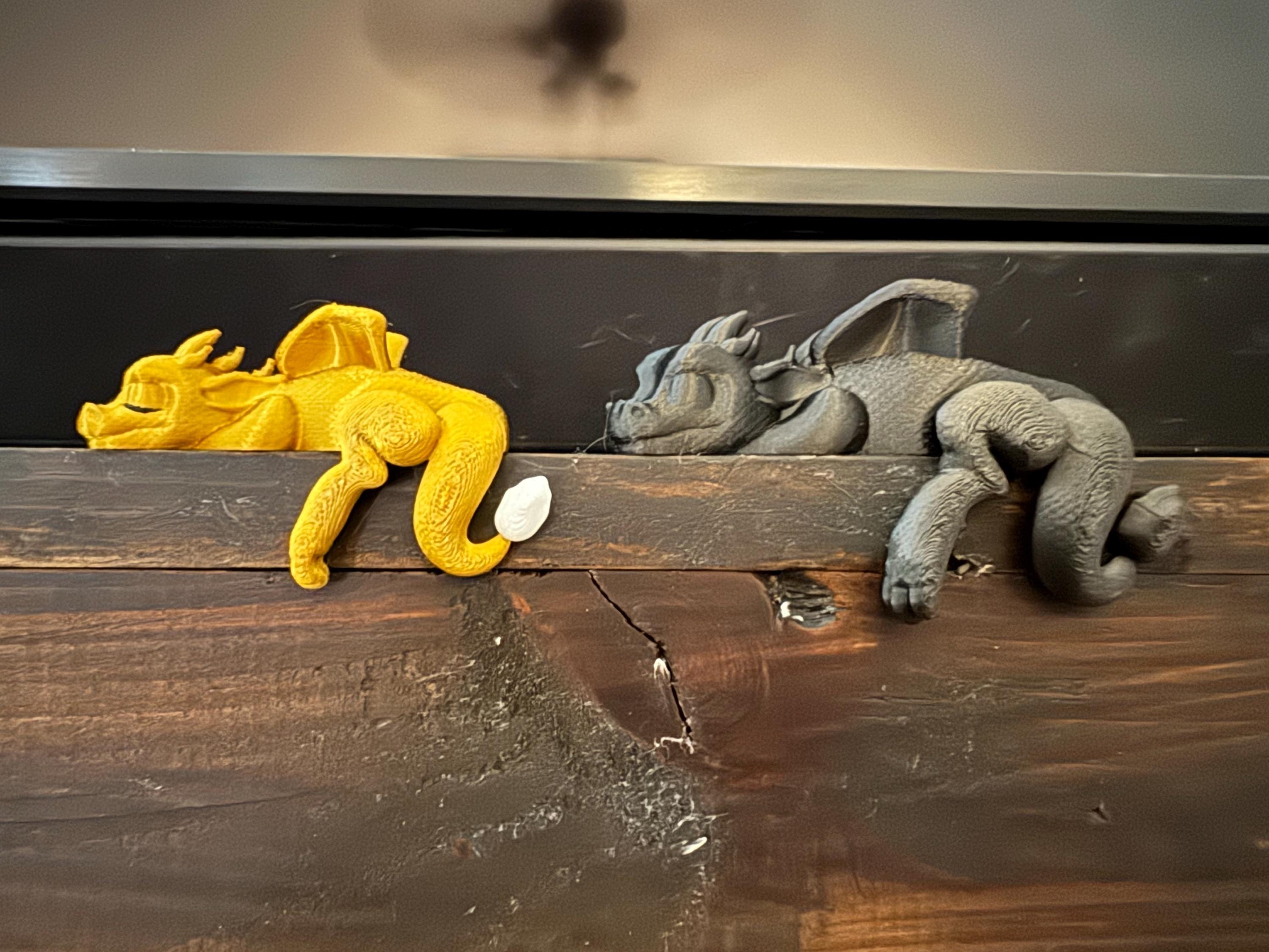 Sleeping Dragon Bookshelf Sitter | Dragon Bookshelf Decor | Multicolor Dragon Figurine | Fourth Wing Inspired | Black and Gold Dragons