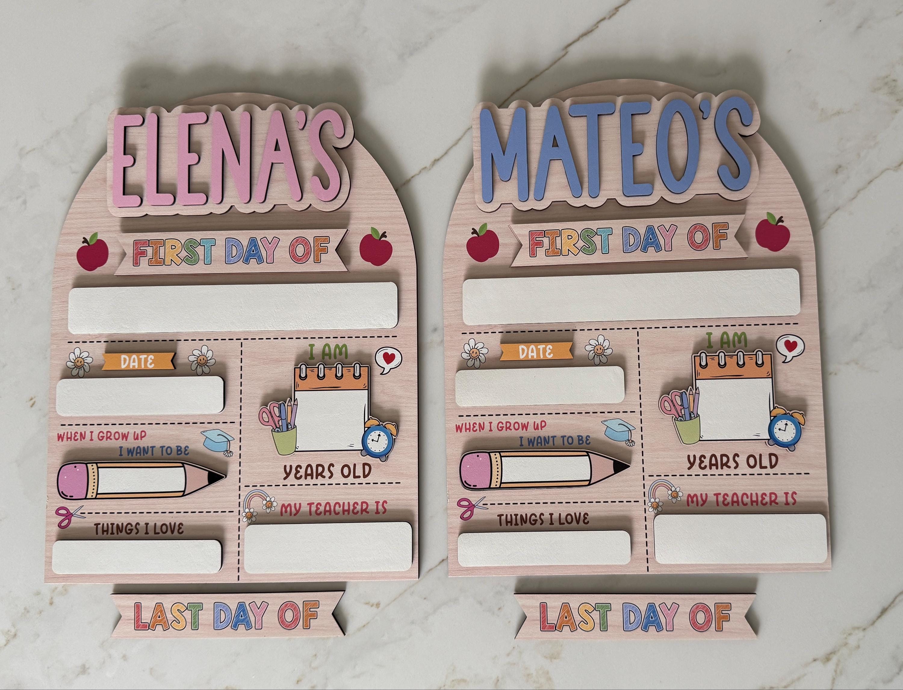 Customized First And Last Day School Sign, Back to School Sign, Kindergarten 1st Day of School Sign, First Day School Wooden School Board