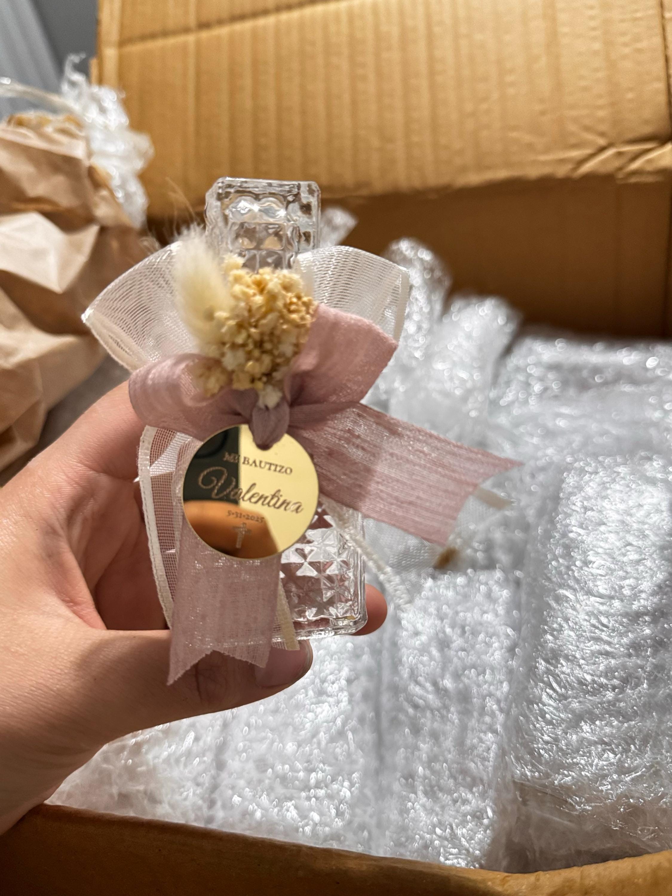 Holy Water Glass Bottle Empty, Religious Gift, Baptism Favor For Girl and Boy, Holy Communion Favor, Blessed Holy Water Bottle, Baptism Gift