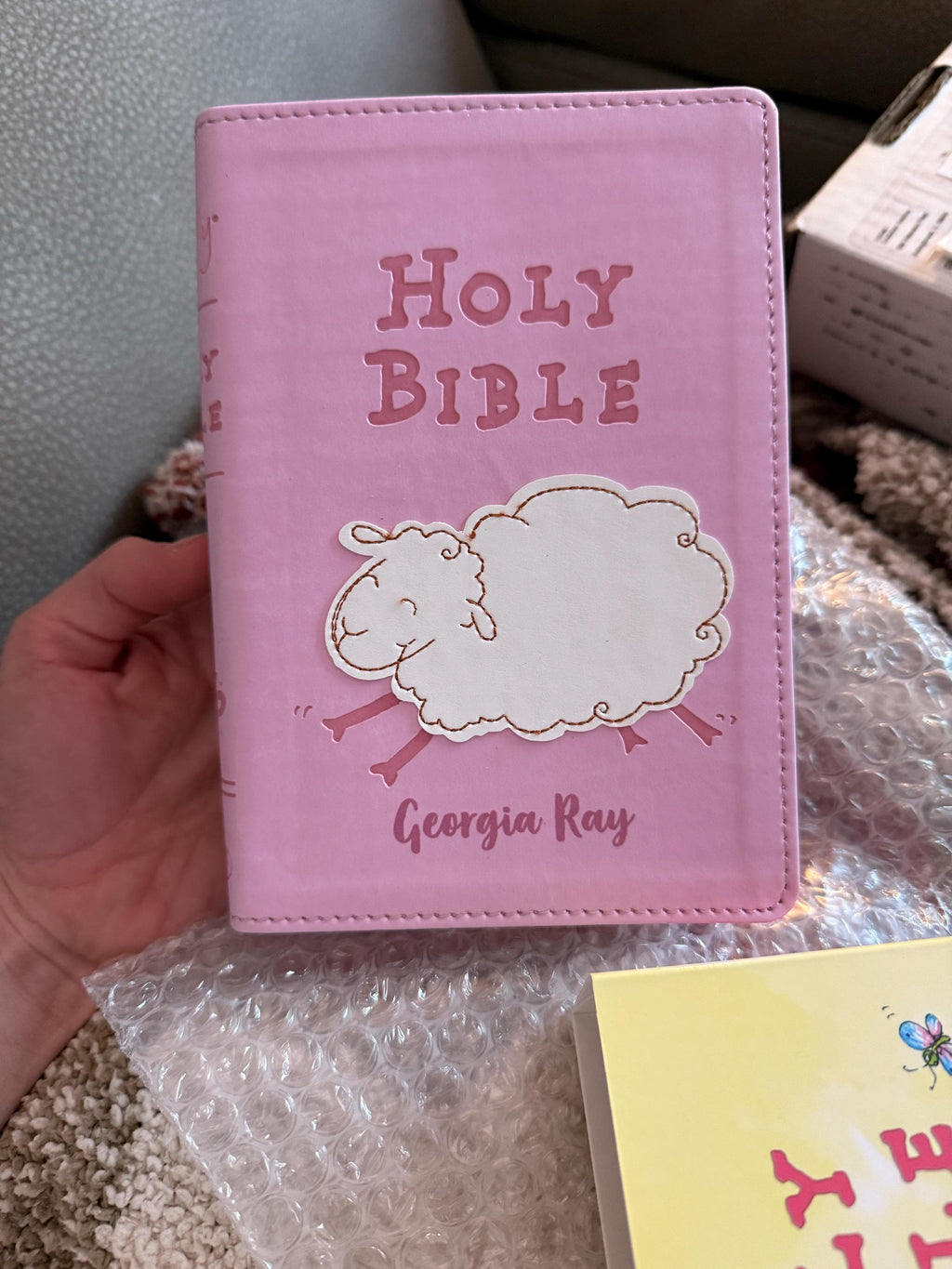Woolly Lamb Personalized Children's Bible, Religious Gifts, Children's Religious Gifts, Kids Bibles
