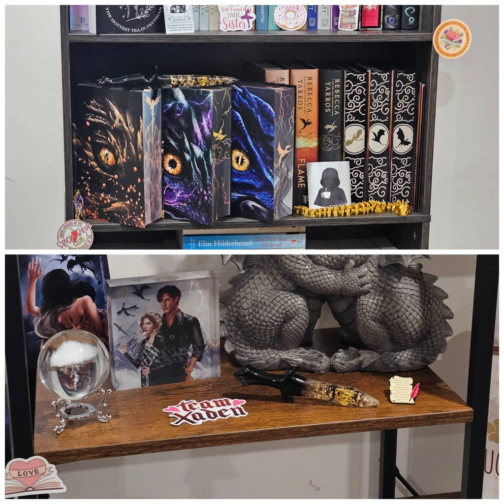 Fourth Wing Inspired Resin Dagger Gold Dragon BookLover Gift Handmade Gifts Bookshelf Decor Bookish Merch Bookworm Decor Dragons