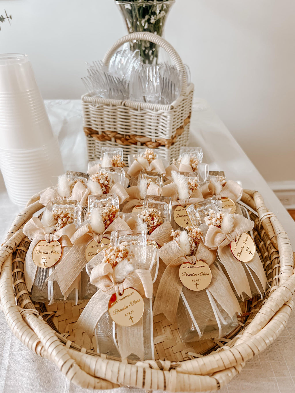 Holy Water Glass Bottle Empty, Religious Gift, Baptism Favor For Girl and Boy, Holy Communion Favor, Blessed Holy Water Bottle, Baptism Gift