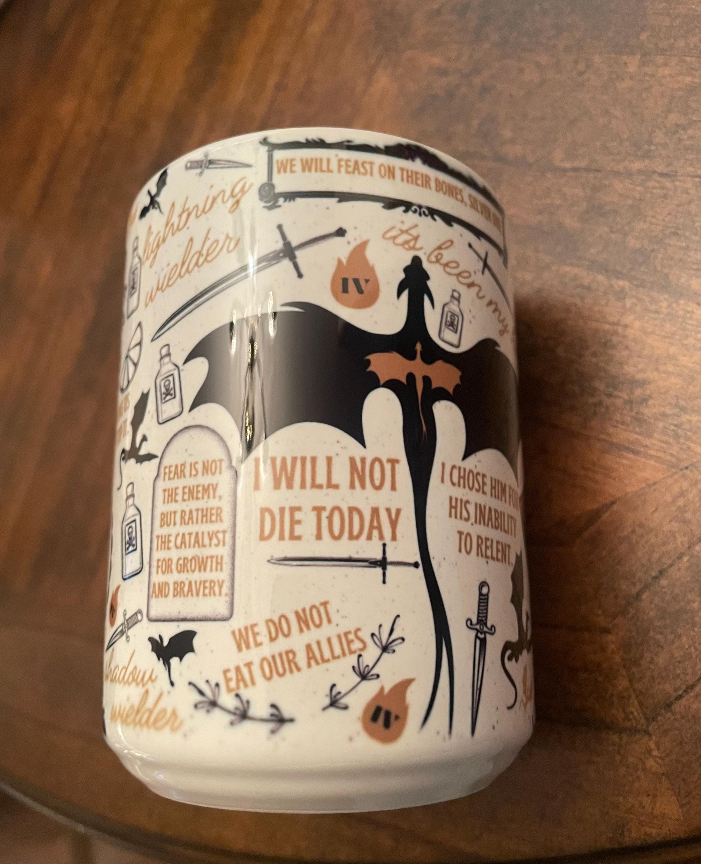 Fourth Wing Quote Mug Fantasy Bookish Gift, Dragon Rider Coffee Cup, Basgiath War College Merch, Violet Sorrengail and Xaden Riorson Fan