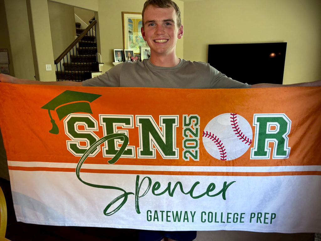 Personalized 2025 Senior Night Sport Beach Towel with Name and School, Custom Grad Towel, All Sport Team Gift, High School College Grad Gift