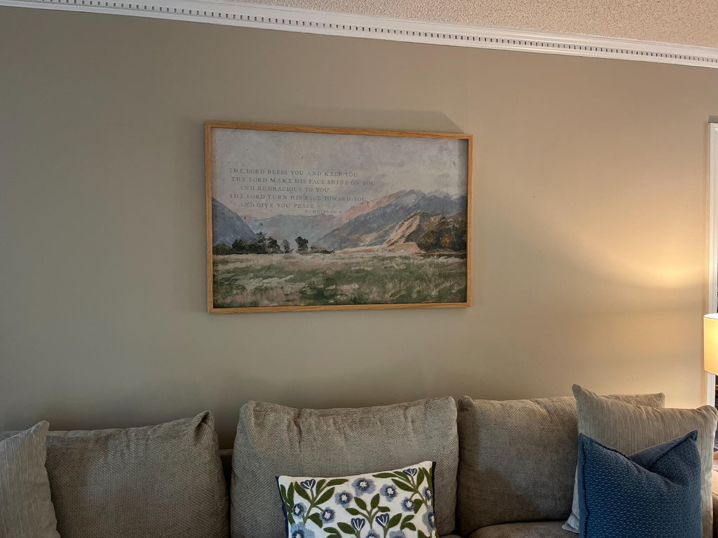 Christian Wall Art | Bible Verse Wall Art | May The Lord Bless You And Keep You | The Blessing Kari Jobe Canvas Wall Art Print  | F570