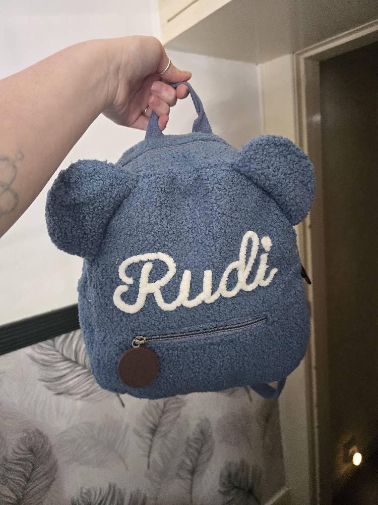 Customized Teddy Bear Backpack for Kids, Personalized Name Bag, Custom Name Embroidered Bag, Unique Child's Gift, Children's Gift Idea