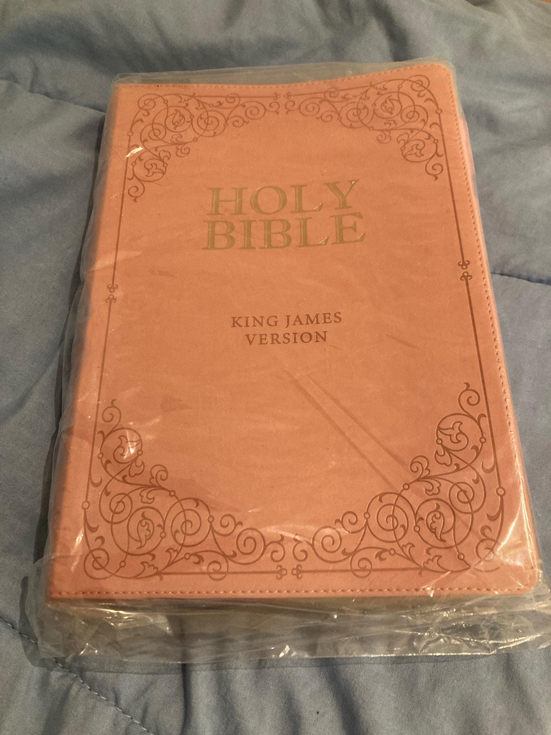 Custom Pink KJV Tabbed BIBLE with Tabs Christian Gift for Her Mom Women Girls Communion Baptism Catholic Study Confirmation Wedding Birthday