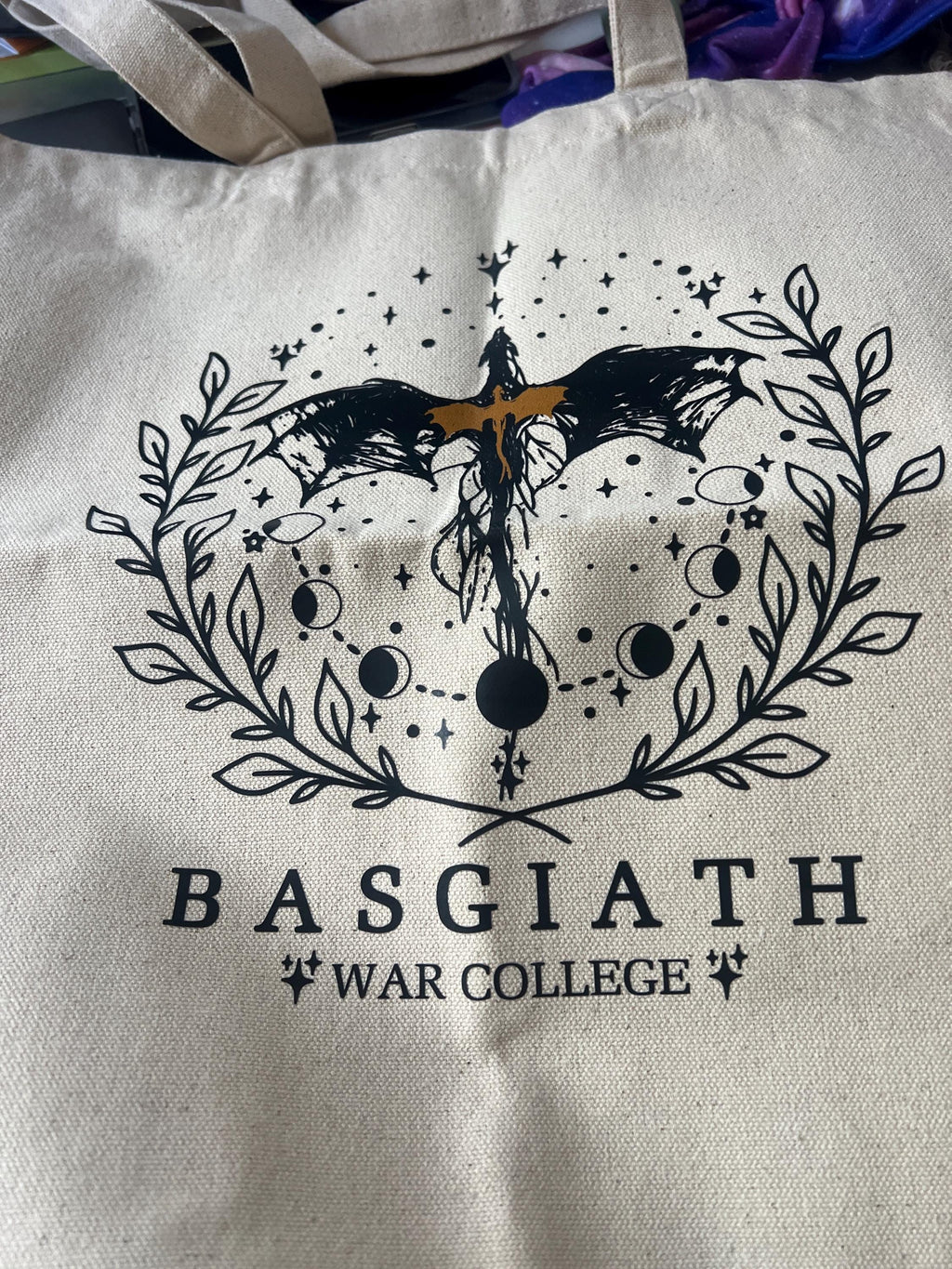 Fourth Wing Tote Bag, Basgiath War College Canvas Bag, Dragon Rider, Bookish Tote Bag Riders Quadrant, Fantasy reader
