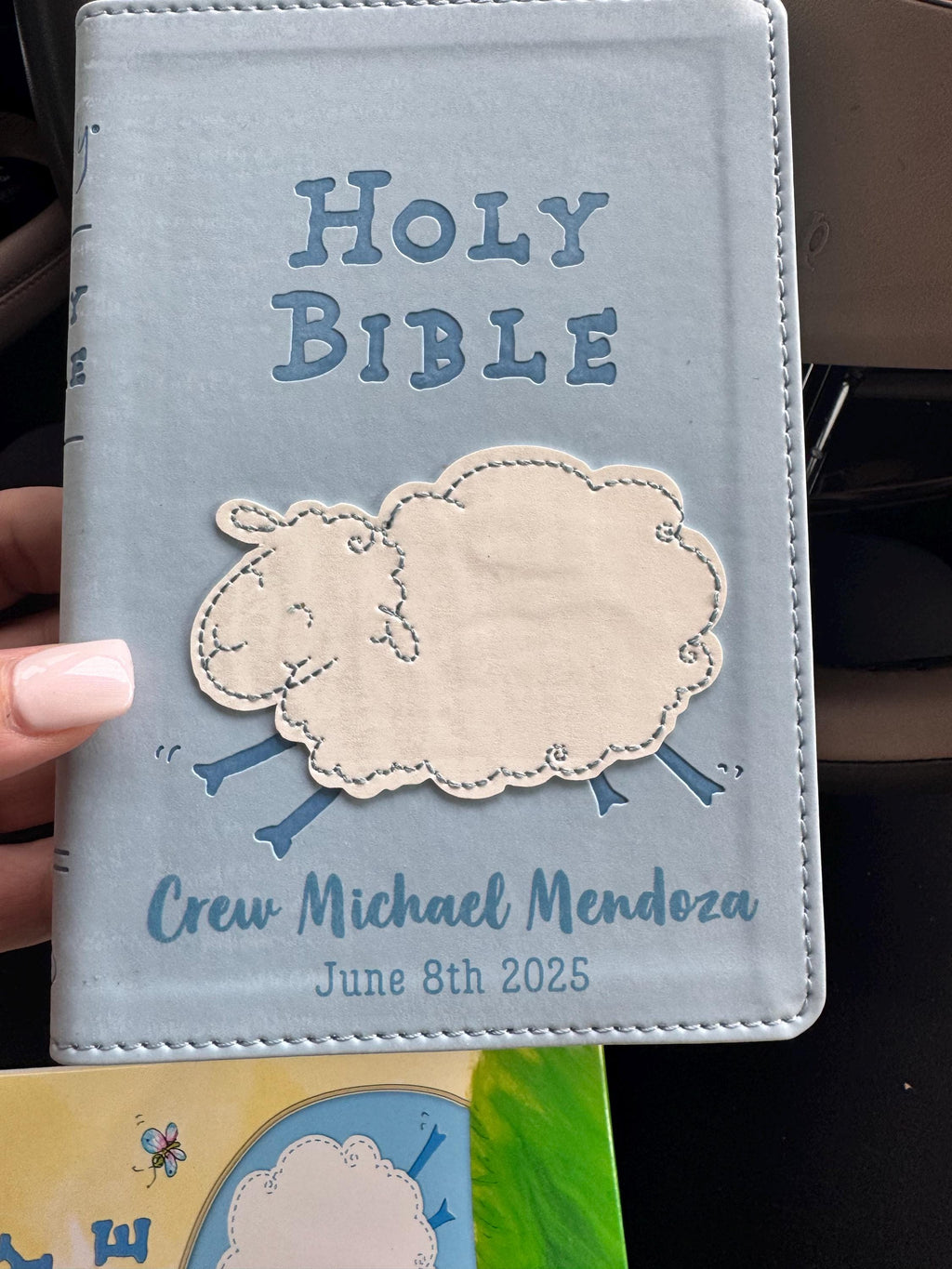 Woolly Lamb Personalized Children's Bible, Religious Gifts, Children's Religious Gifts, Kids Bibles