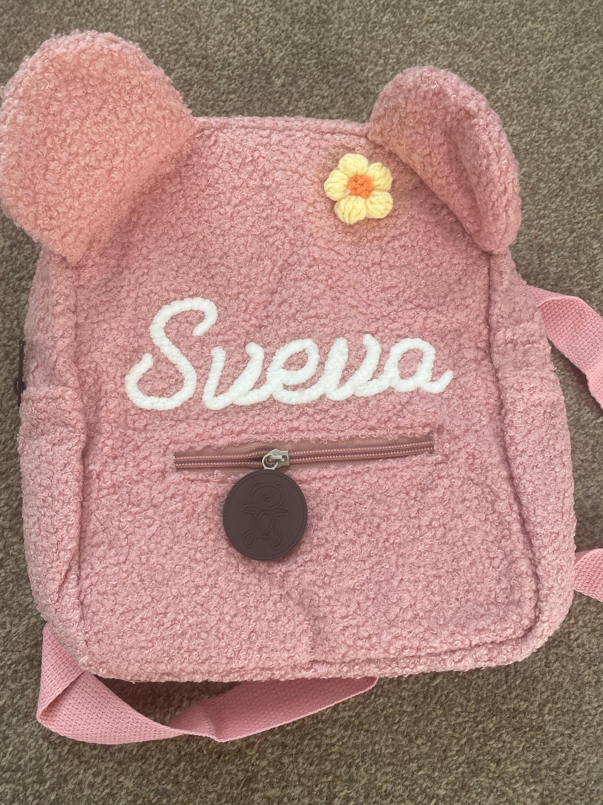 Customized Teddy Bear Backpack for Kids, Personalized Name Bag, Custom Name Embroidered Bag, Unique Child's Gift, Children's Gift Idea