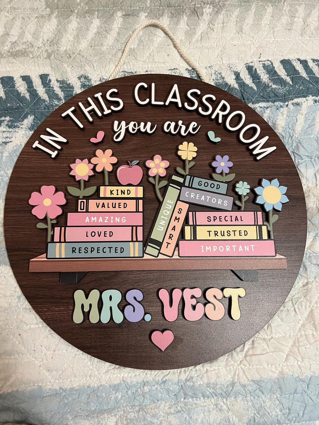 Custom Teacher 3D Door Hanger, In this Classroom You Are, Cute Teacher Door Sign, Back to School Gift, Custom Teacher Name, Classroom Decor