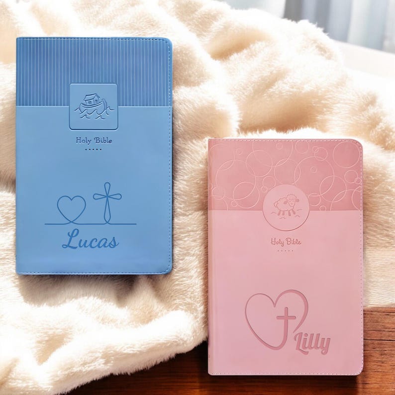 Custom Baby Bible NIV, Personalized Kids Bible, Religious Keepsake for Kids, Baptism Gifts, First Easter Gift Baby Girl Baby Boy Name Bible