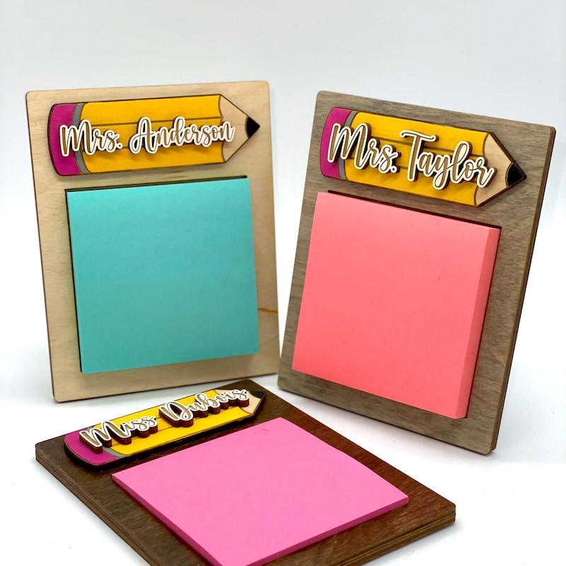 Teacher Sticky Note Pad Holder Gift | Personalized Teacher Name Gift | Student Gift For Teacher | Teacher Gift | Teacher End of Year Gift